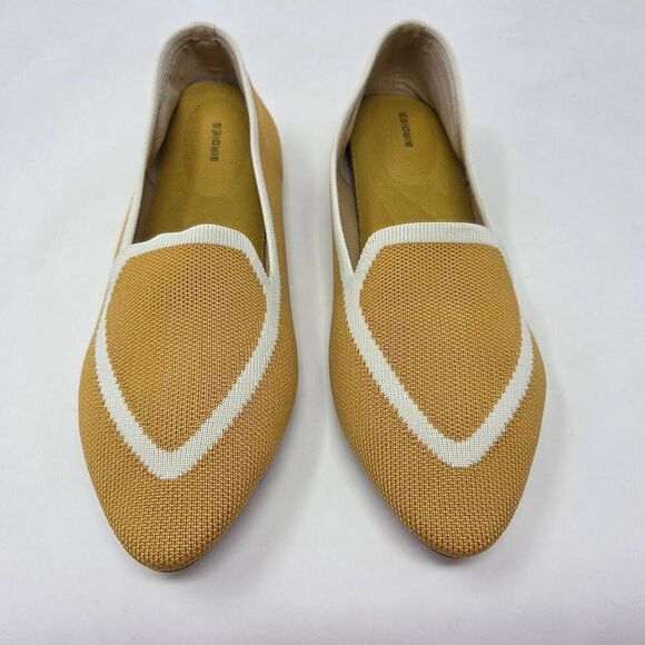 BIRDIES THE BLACKBIRD FLATS MUSTARD CREAM SLIP-ON LOAFERS SHOES WOMENS SIZE 9 - Picture 2 of 7